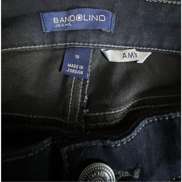 Bandolino Dark Wash Mid-Rise Casual Straight Leg Denim Jeans - Picture 2 of 4